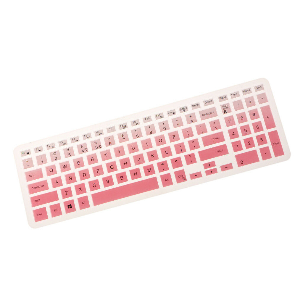 Thin Silicone Keyboard Skin Cover for Dell 15CR 15inch Laptop PC Clear Pink