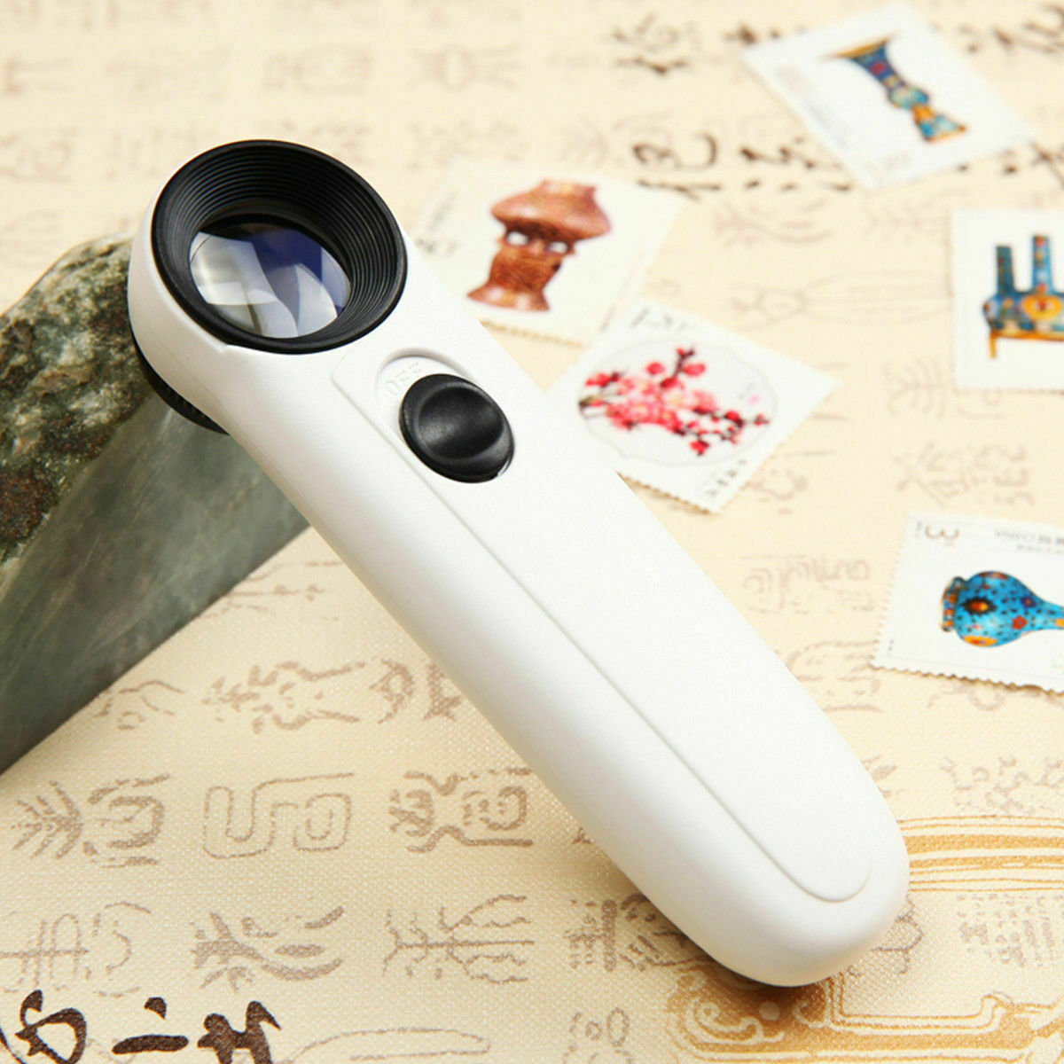 New 40X Magnifying Magnifier Glass Jeweler Eye Jewelry Loupe Loop +2LED Lights