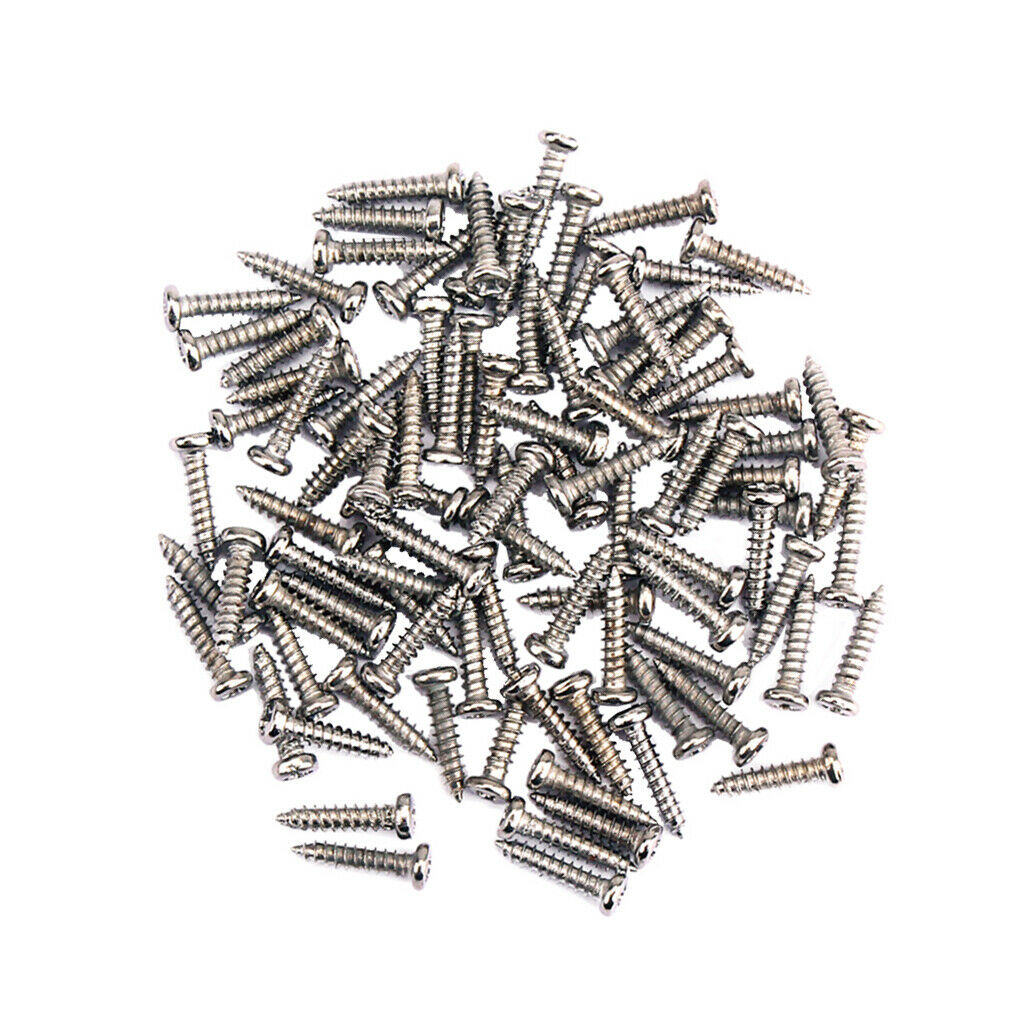 Pack of 200 Guitars Machine Heads Tuning Pegs Screws 11x2.2mm Nickel+Black