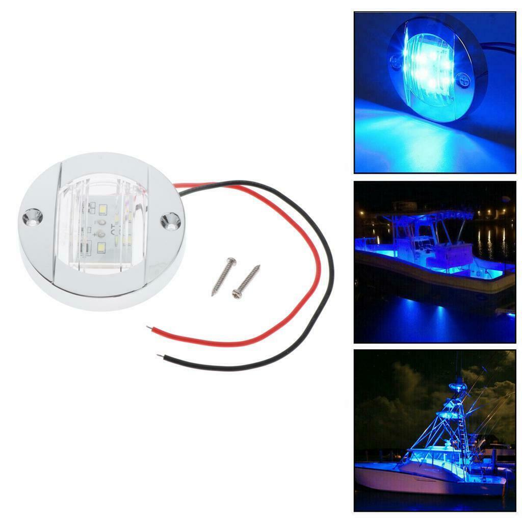 3" Marine Boat LED Cabin Deck Walkway Courtesy Light Stern Light Blue Light