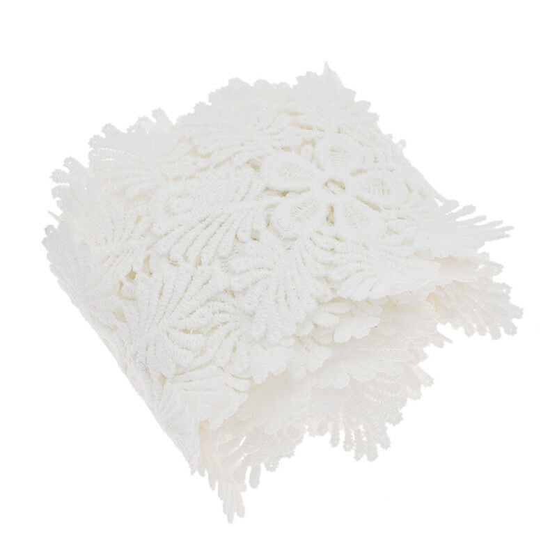 2 Yards Lace Trim Ribbon Embroidered Snowflake Hollow DIY Dress Sewing Materials
