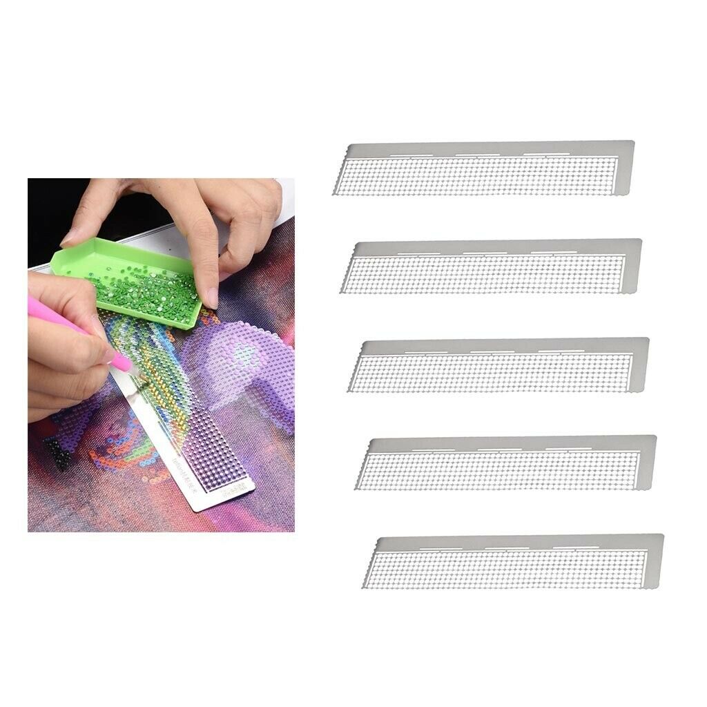 Pack of 5 Stainless Steel 5D Diamond Painting Ruler Diamond Embroidery