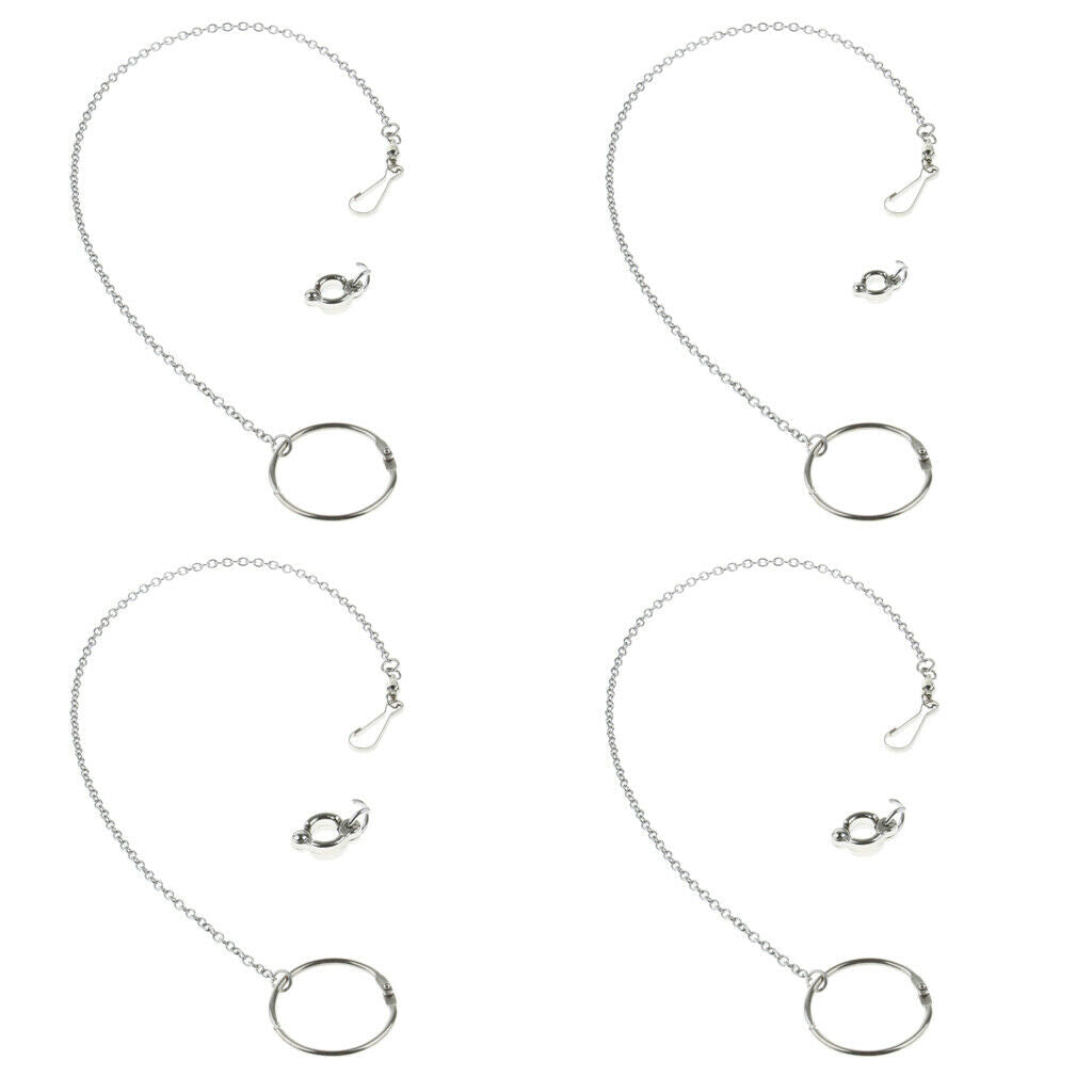 3x Stainless Steel Parrot Eight Bird Anklet Foot Chain