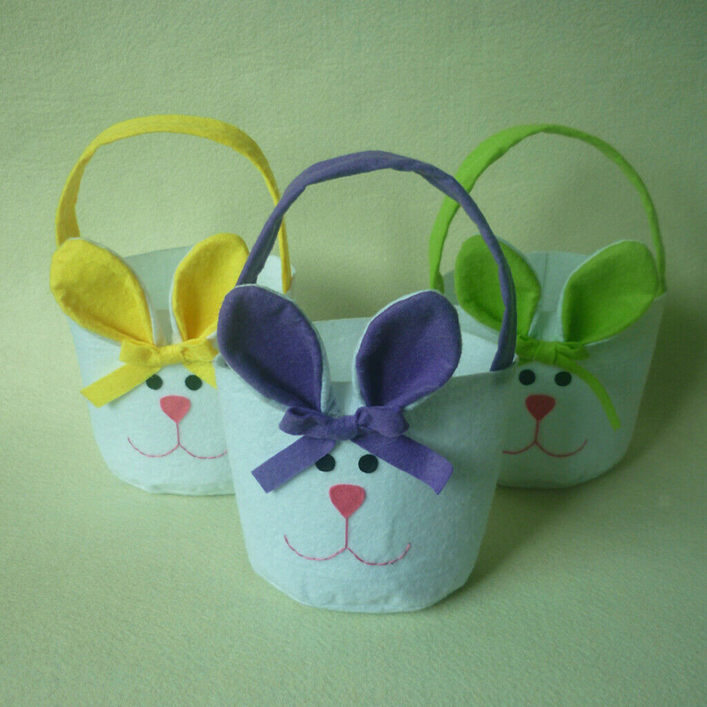 3pcs Easter Bunny Ear Bags Non-woven Fabric Rabbit Shopping Candy Bags Tote