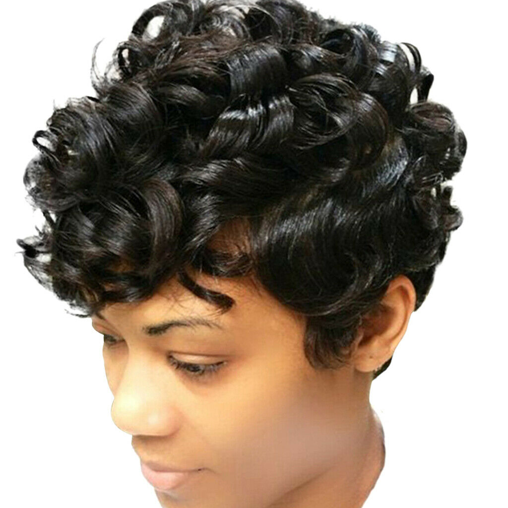 11" Short Curly Wigs for Black Women Natural Synthetic Hair