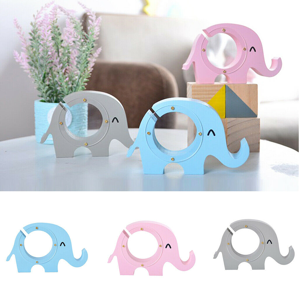 Elephant Coin Cash Box Piggy Bank Wood for Kids Coins Saving,Mobile Phone Holder