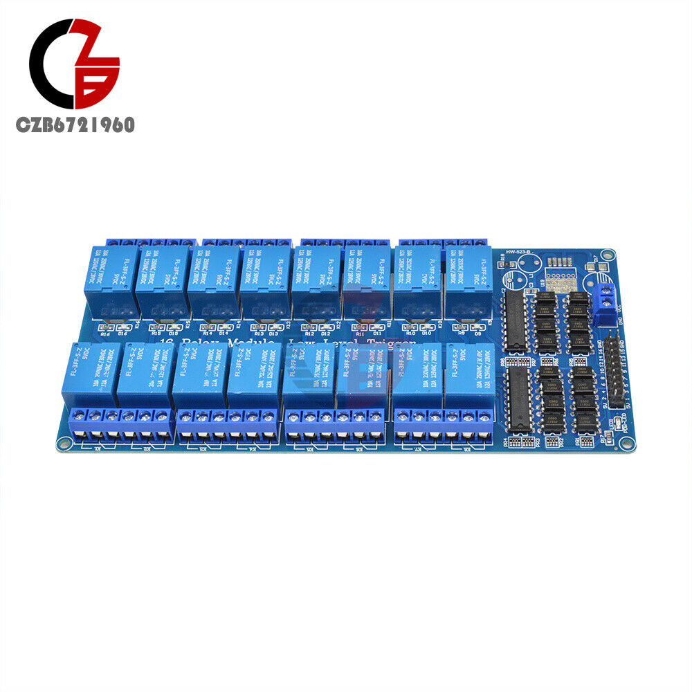 16-Channel 5V Relay Board Module w/ Optocoupler Power Supply Arduino PIC ARM