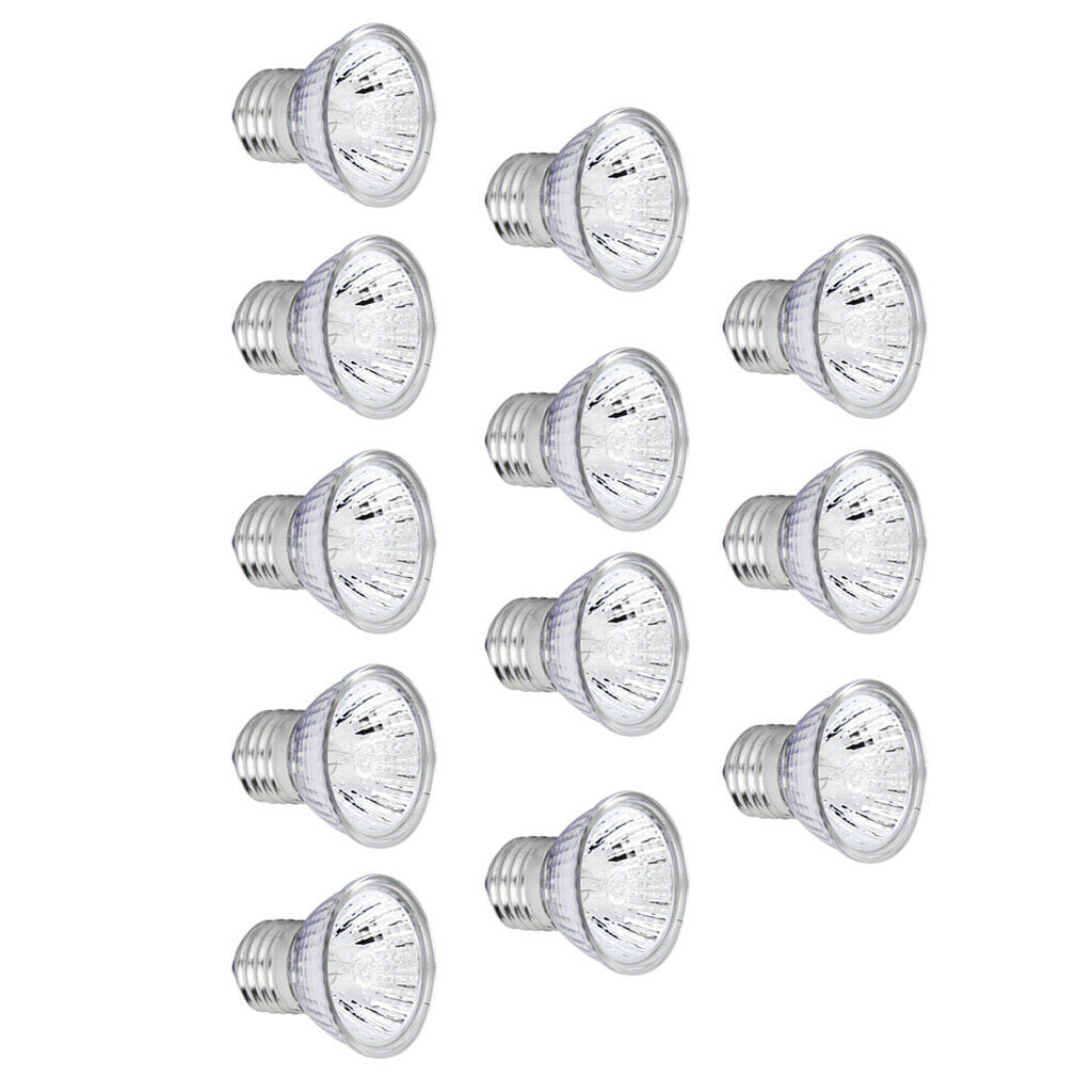 12Pcs 220V Reflector Halogen Spotlight Light 50W For Reptile Dragon Habitat