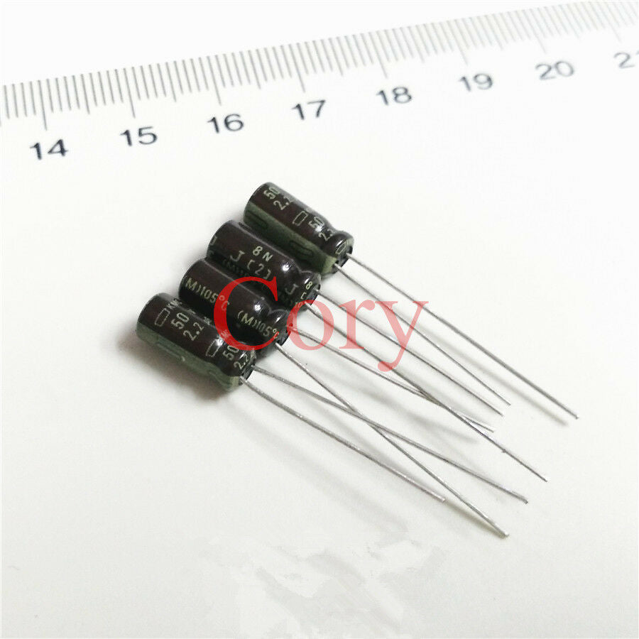 100pcs Aluminum Electrolytic Capacitor Radial Lead 2.2uF 50V 4x7mm in electronic