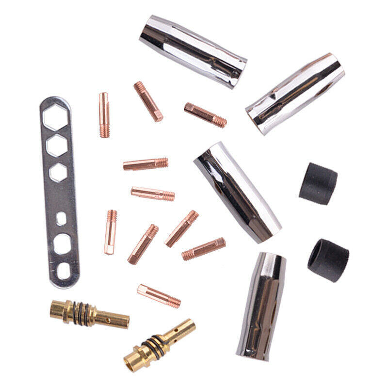 19Pcs MB15AK MIG/MAG M6 Welding Torch Welder Contact Tips Holder Gas Nozzle Part
