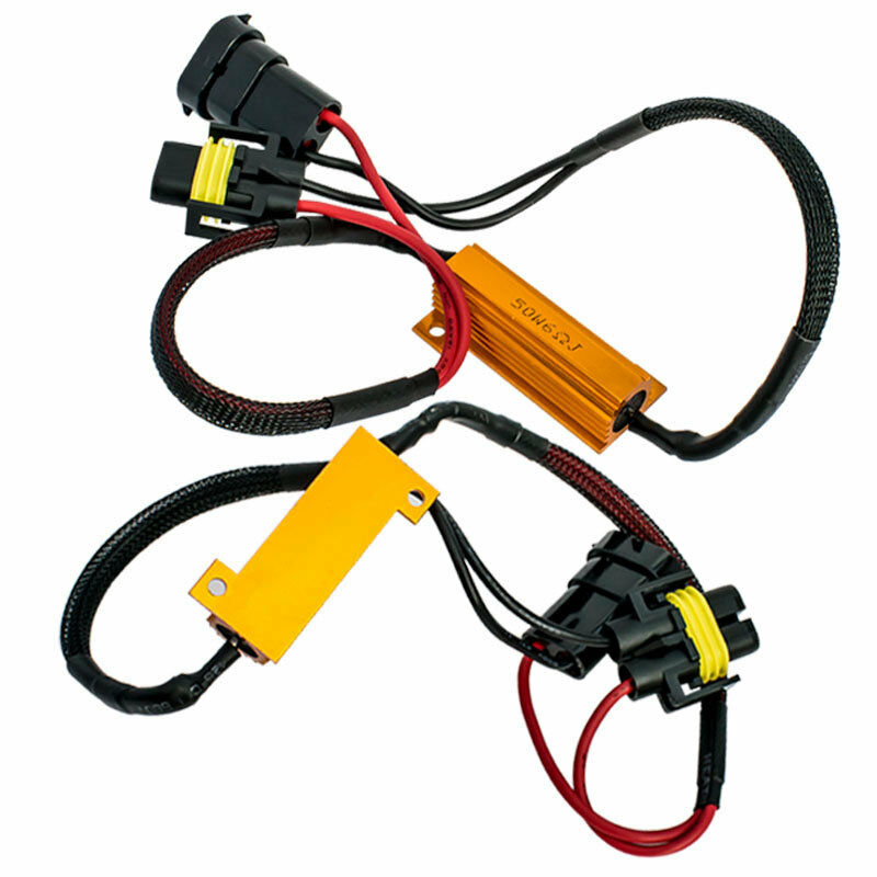 2pcs HID White H11 H8 COB LED Bulbs Fog Lights + Canbus Decoders Error Free