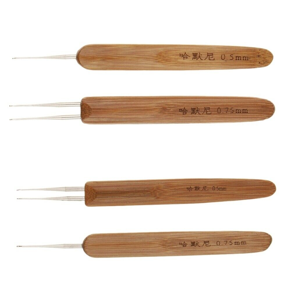 4pcs Bamboo Hair Weaving Crochet Needles