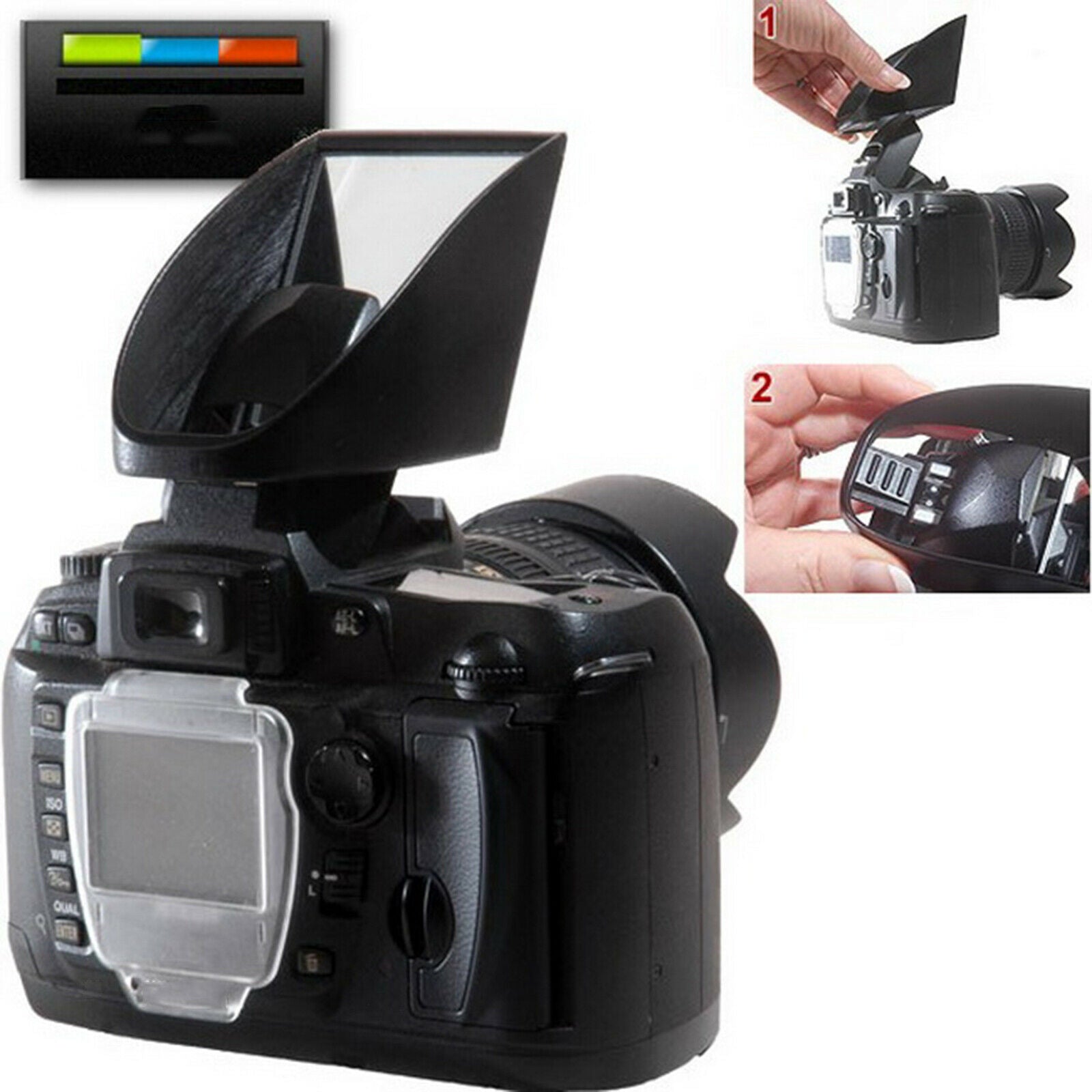 Mirror Flash Diffuser Reflector Scene Illuminator for D7000 D300 100D 60D