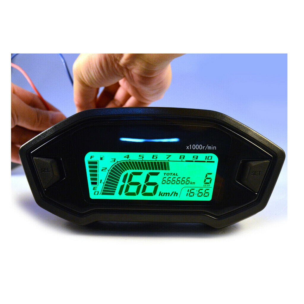 150mm LCD Digital Backlight Motorbike Odometer Speedometer Tachometer Gauge