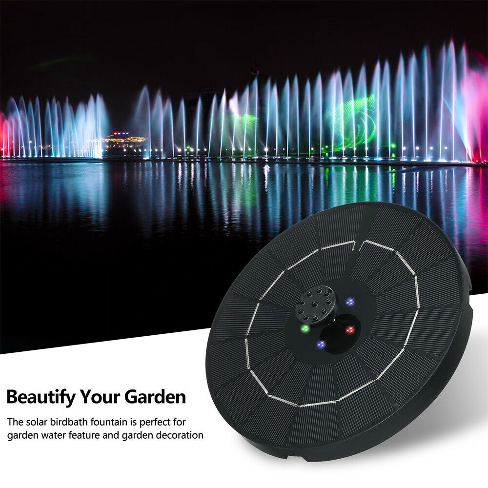 Solar Fountain Pump with Colorful LED Light Solar Powered Water Fountain PuU169