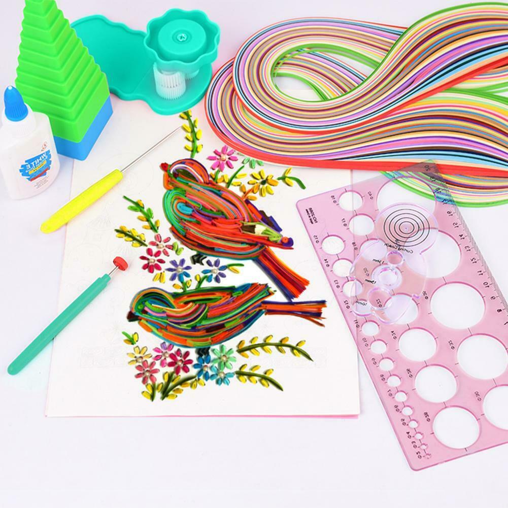DIY Paper Quilling Tools Set Template Mould Board Tweezer Needles Pen Kit @