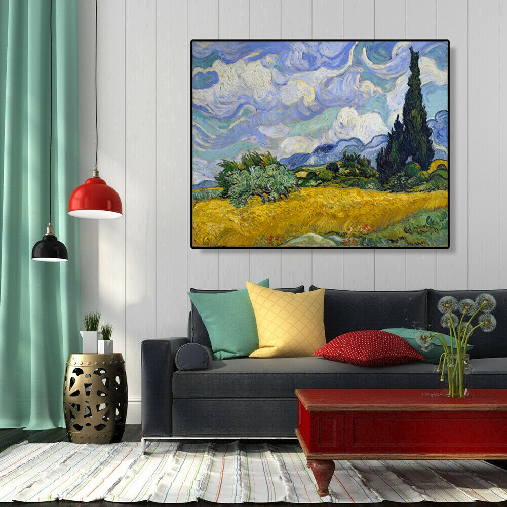 Painting By Numbers Kit DIY White Clouds Canvas Oil Art Picture Home Decor @