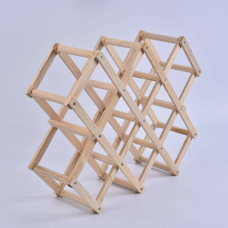 Collapsible Wooden Wine racks bottle cabinet stand Holders wood shelf organiBDD