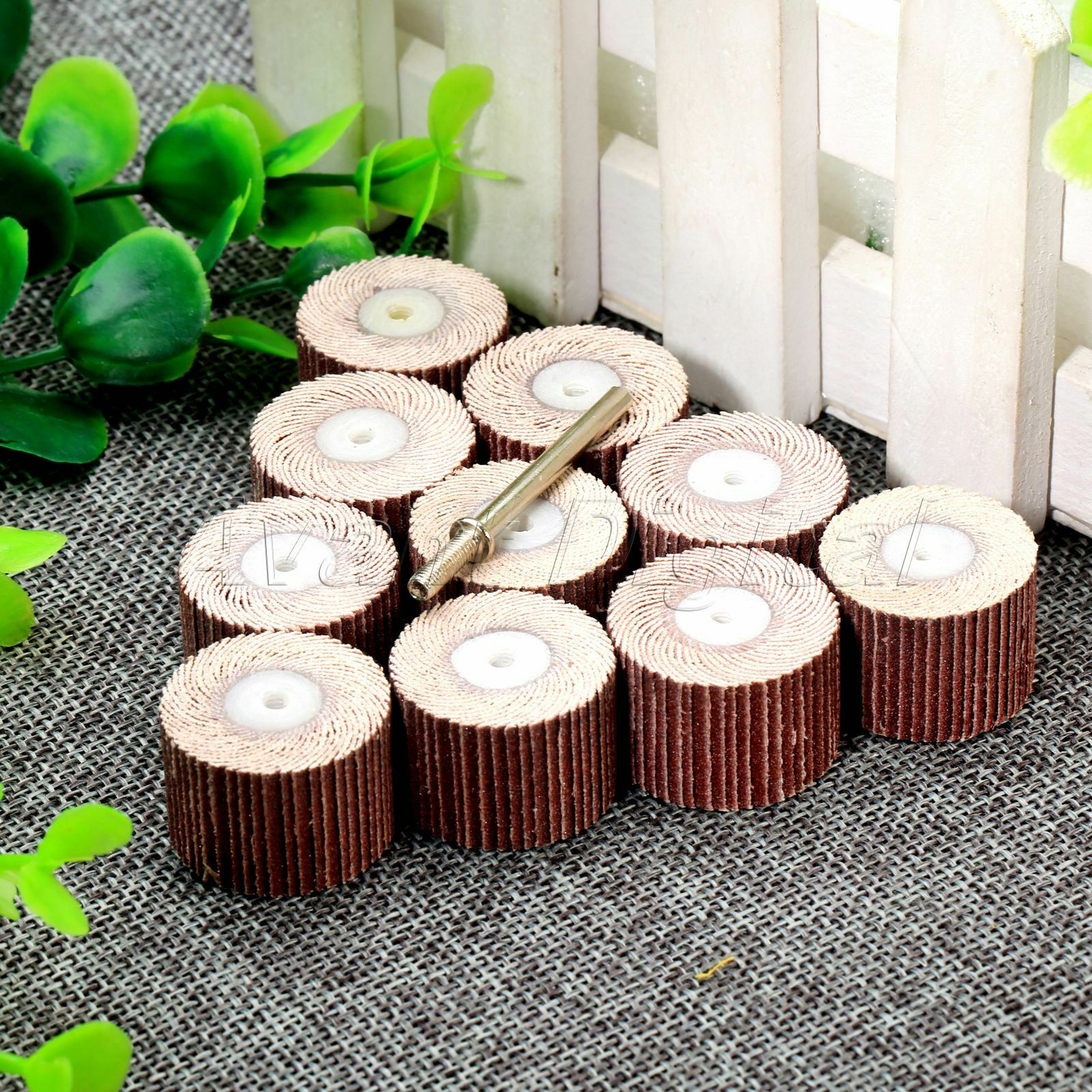Rotary Tool 20mm Buffing Grinding 240Grit Sandpaper Flap Wheel Head & Mandrel
