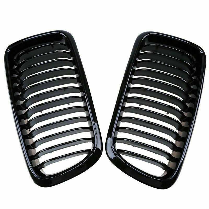 Pair Gloss Black Front Kidney Grill Grille Fit For BMW E38 740iL 750iL 1995-2001