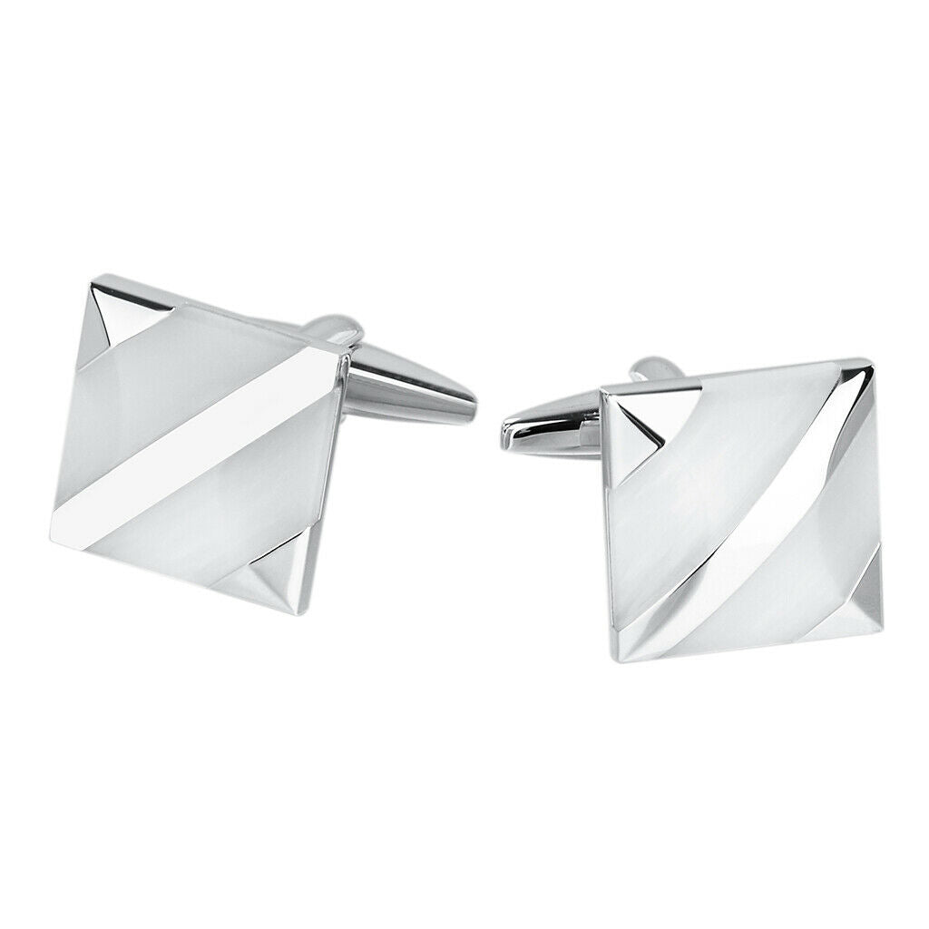 2Pcs Sqaure Men Cufflinks Male Suits Shirt Party French Cuff Links Jewelry
