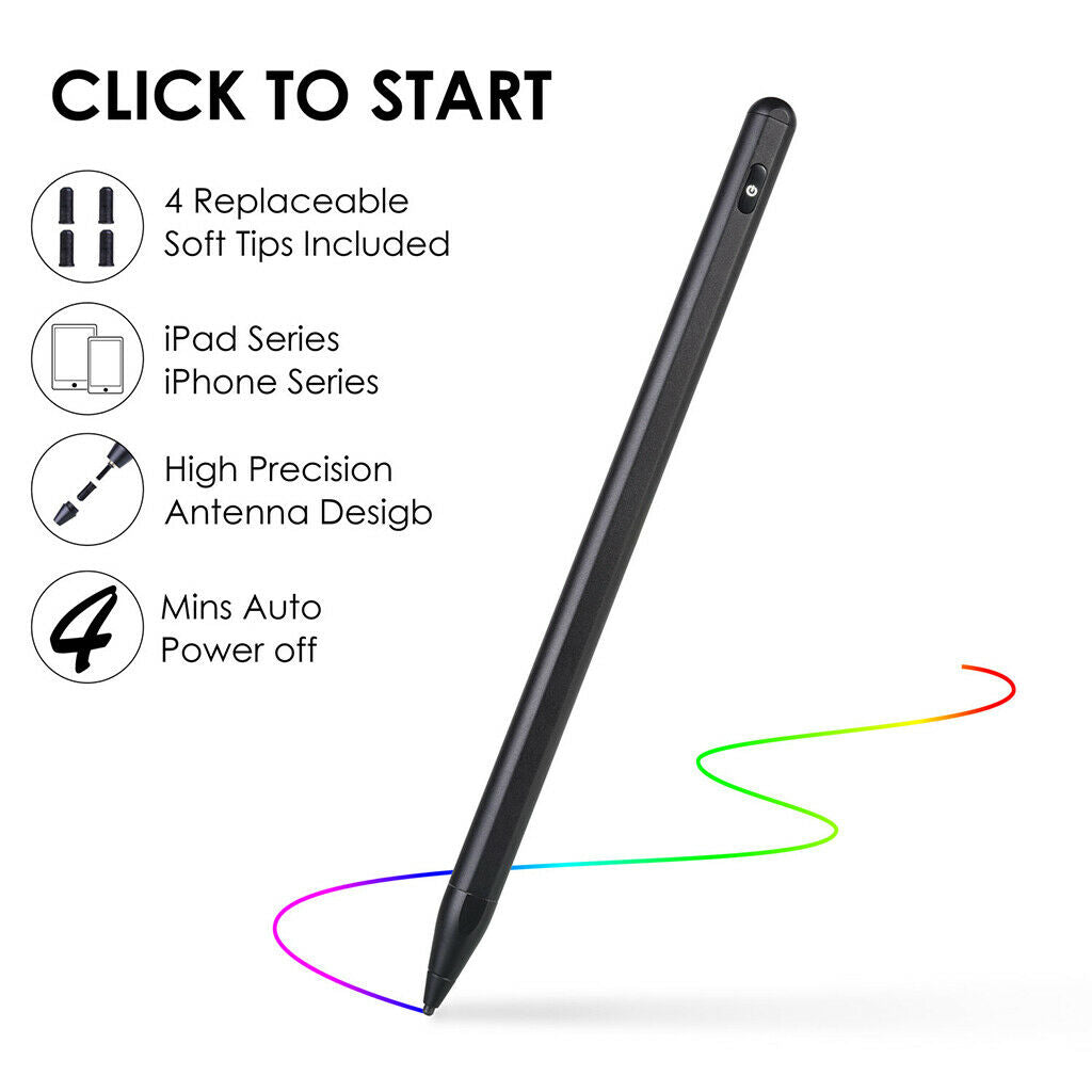 Portable Capacitive Touch Screen Stylus Pen Drawing Pen Universal Black