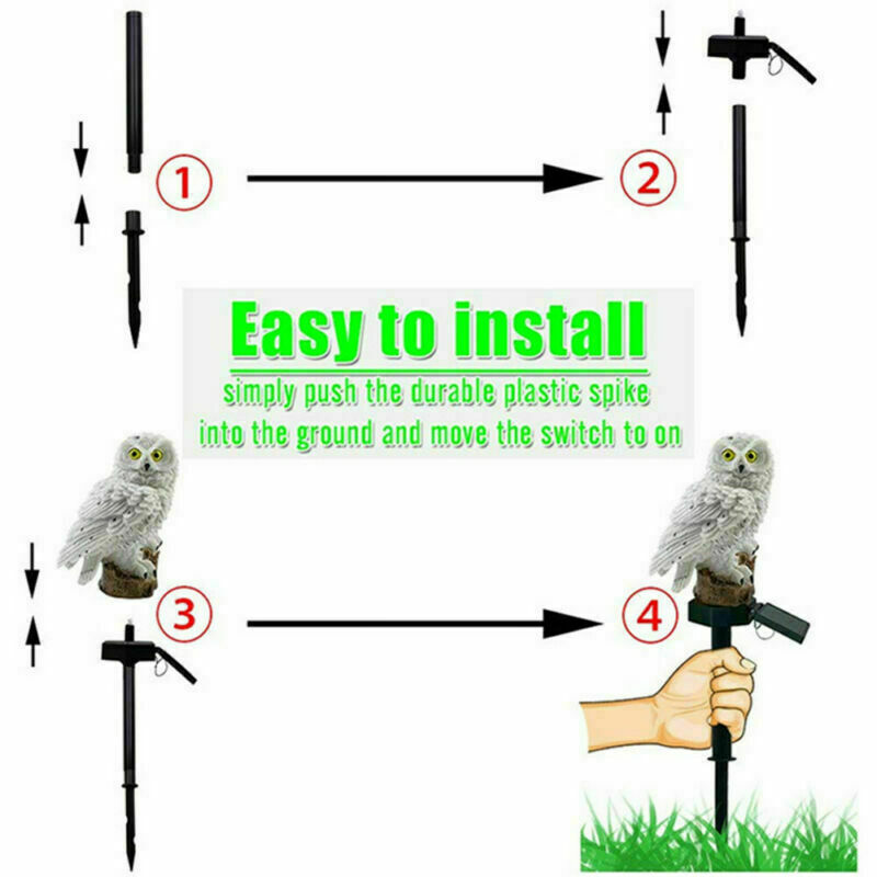 Solar Power LED Owl Parrot Lawn Light Outdoor Waterproof Garden Landscape Lamp
