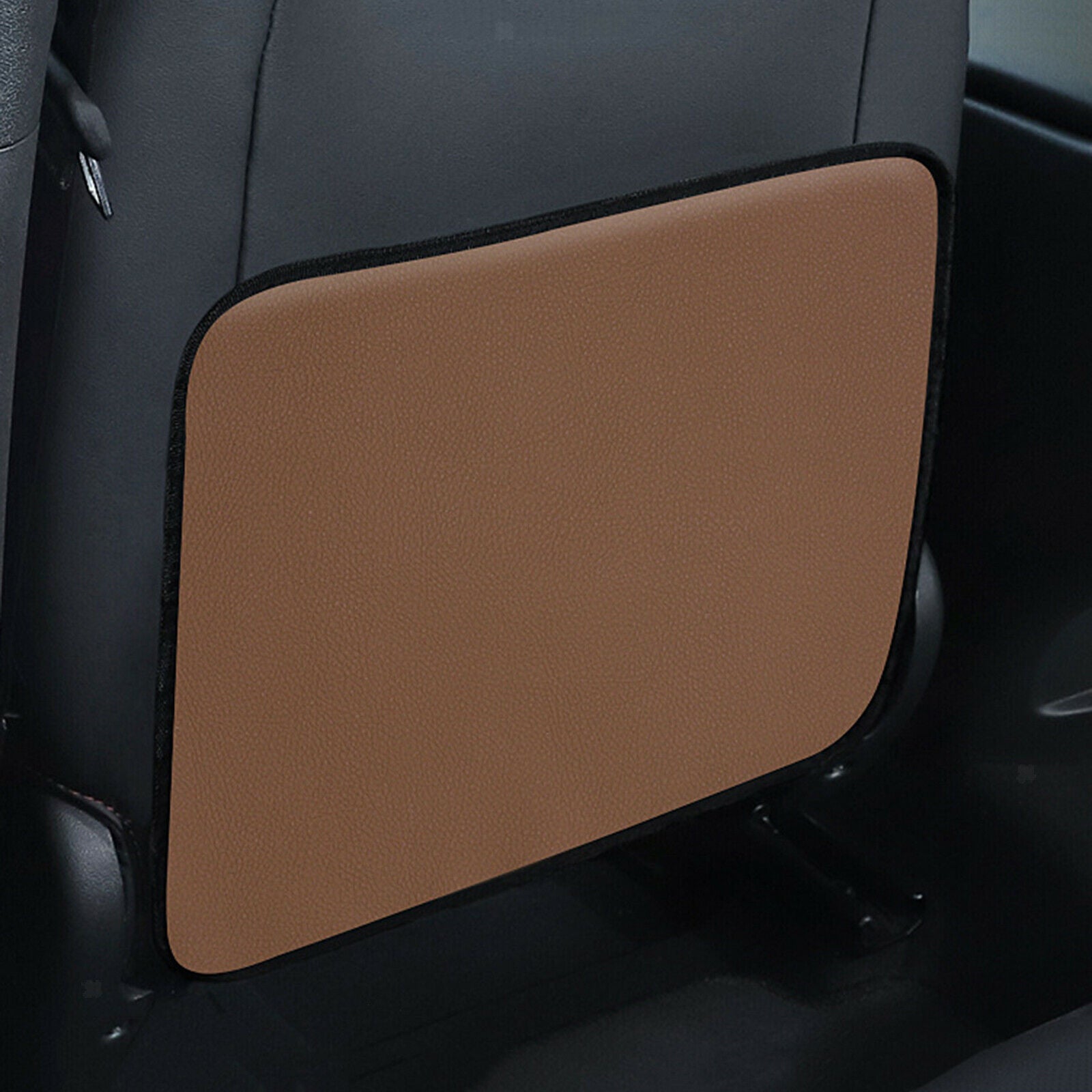 Car Seat Back Cover Kick Mat Anti Stepped Dirty for Kids Brown Small