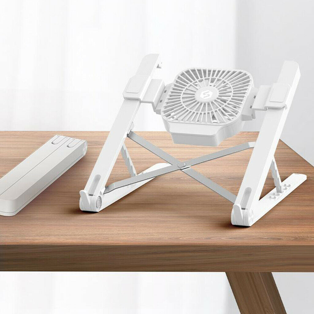 Portable Foldable Laptop Stand Table Riser Adjustable with Fan for