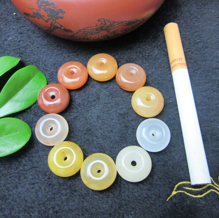 15mm Hand-polished natural Gobi desert gem good luck peace buckle 10PCS A+