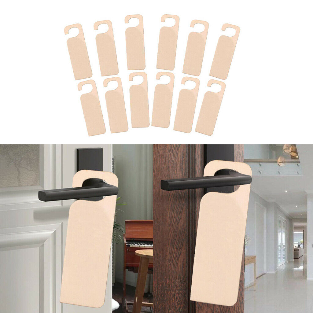 12x Unfinished Wooden Door Knob Hangers DIY Craft Hanging Warning Notice