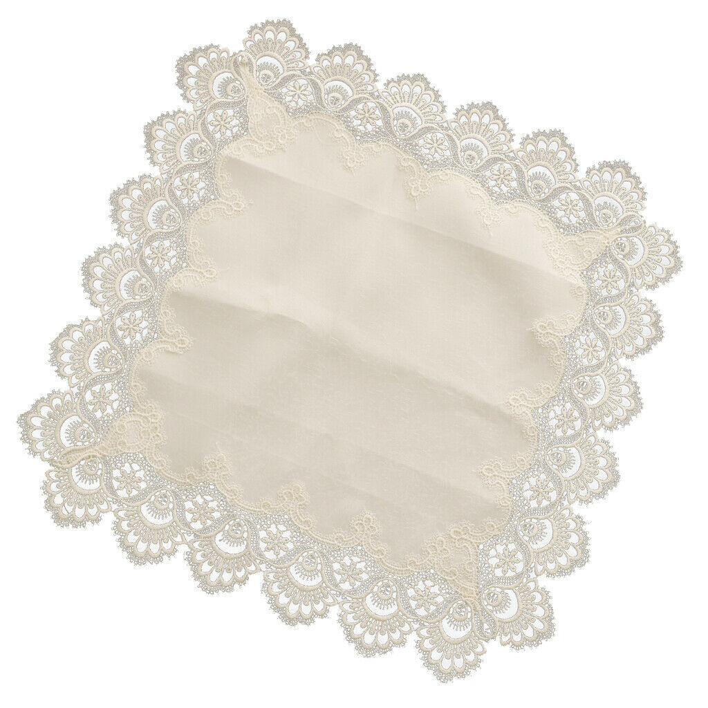 Multi-Purpose Lace Tablecloth Dinner Picnic Table Cloth Yellow 60X60cm