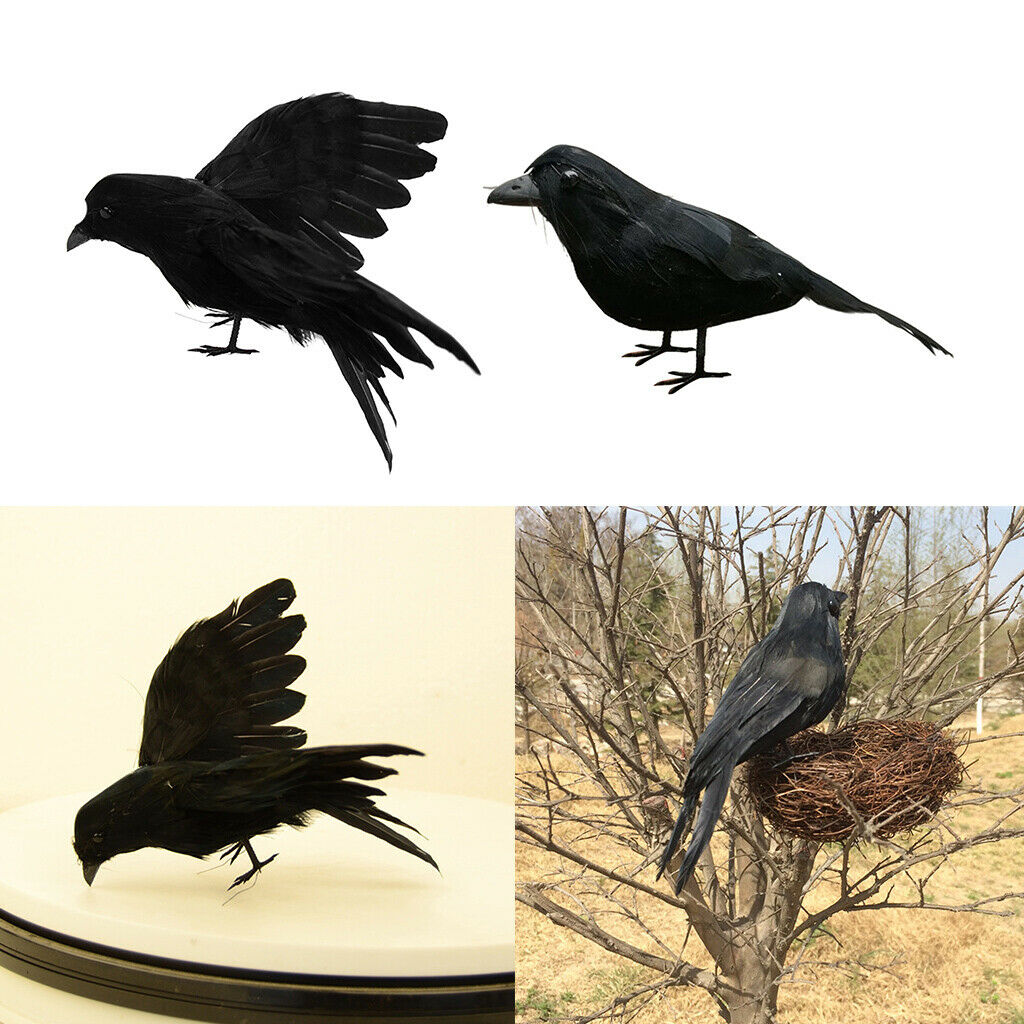 Set 2 Artificial Realistic Woodland Birds for Garden Weding Home Decoration
