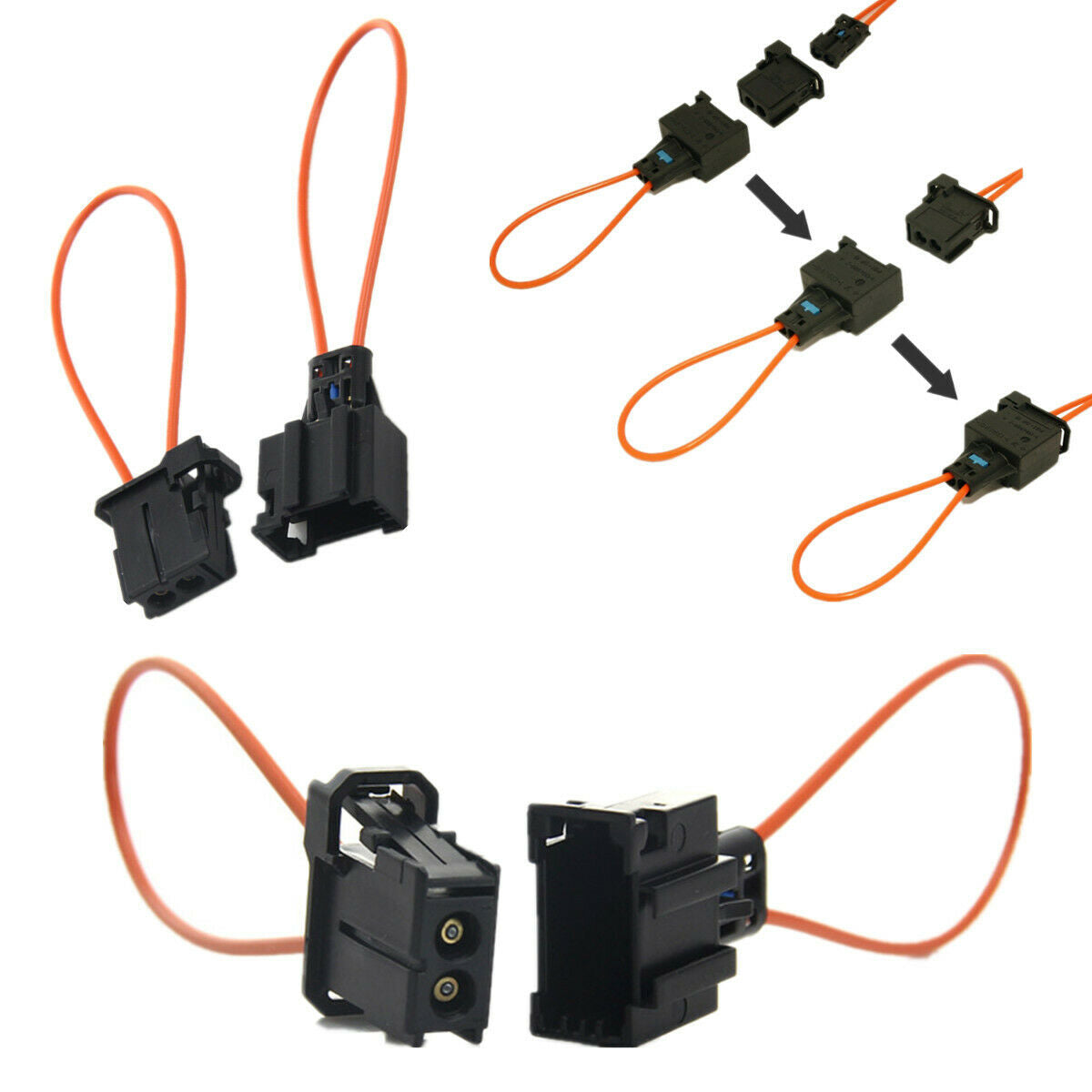Stable Plastic Î¦1.0 Core Diagnostic Fiber Optic Loop Male & Female Plug Adapter