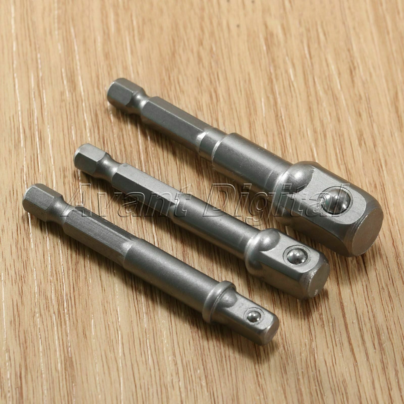 3pcs Impact Drill Socket Adapter Converter To 1/4″3/8″1/2″Screwdriver Driver Set