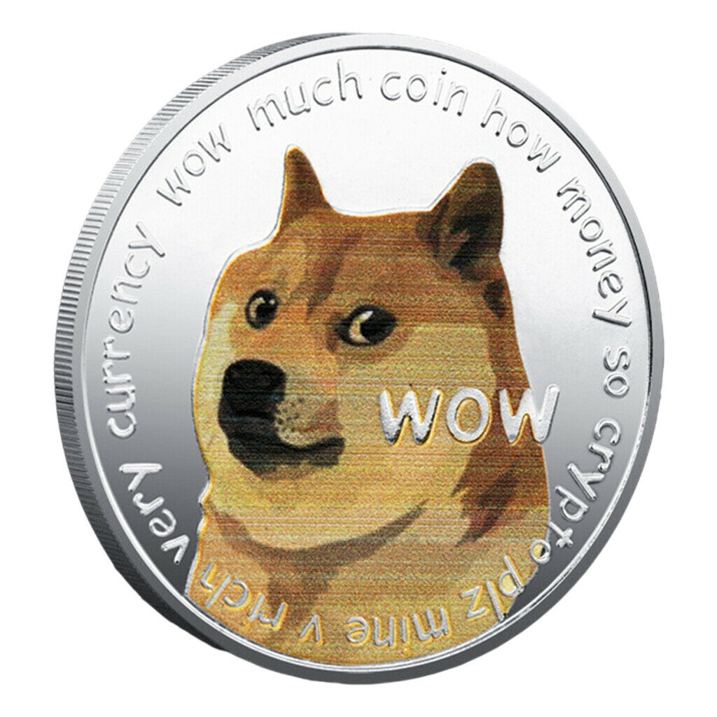 2x Kids Adults Creative Dog Commemorative Coins Dogecoin Souvenir Display