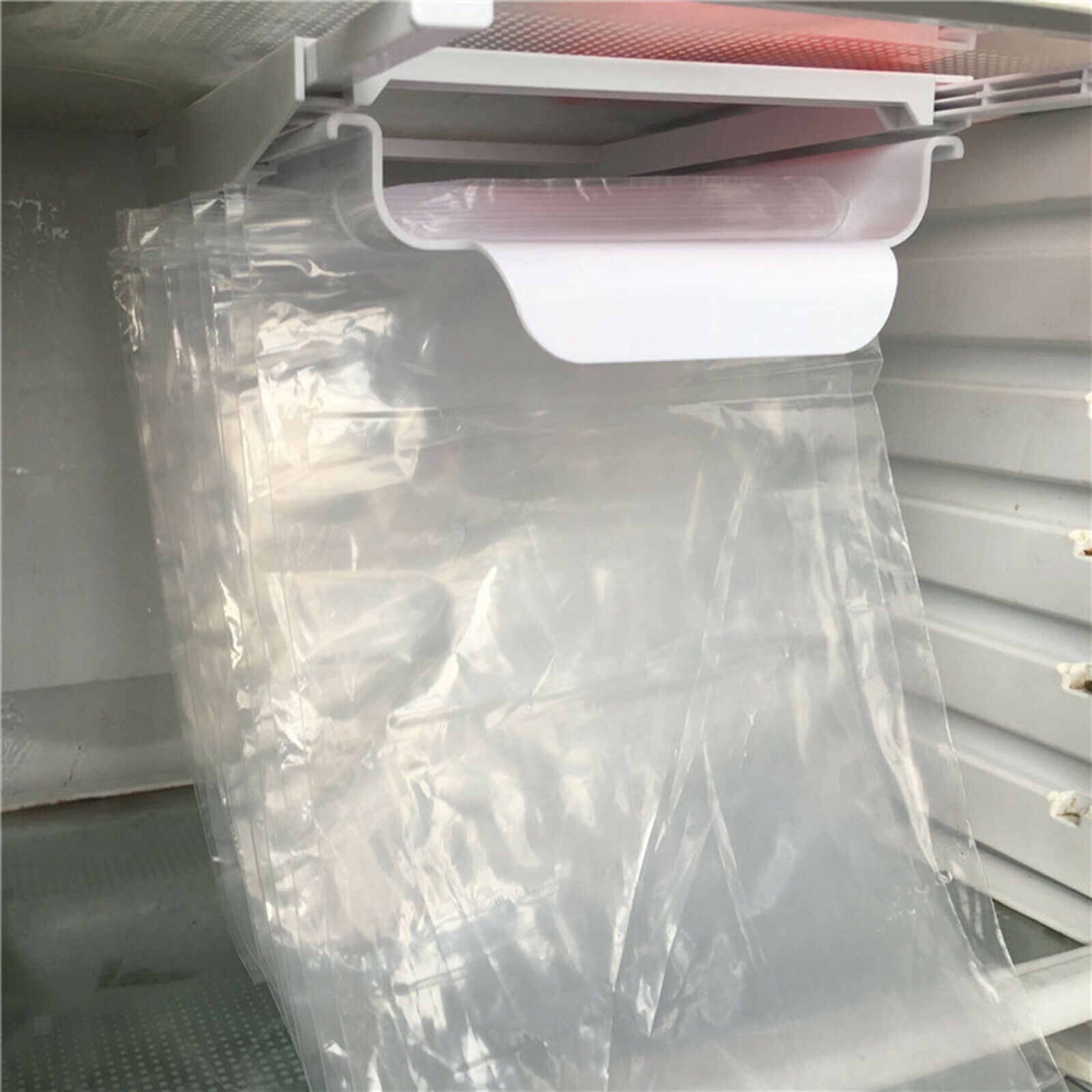 Zipper Bag Storage Organizer Slide Rack for Fridge Drawer Access Food Hanger