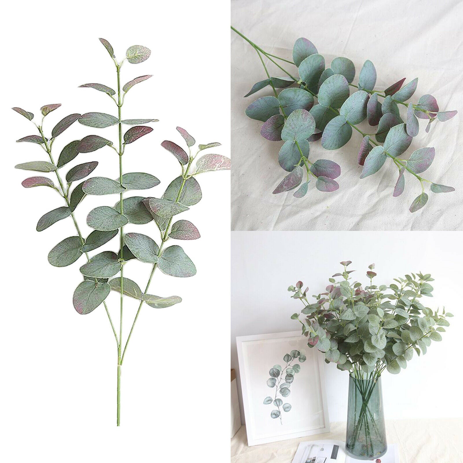 Faux Eucalyptus Stems, Artificial Eucalyptus Greenery for Wedding, Bouquet,