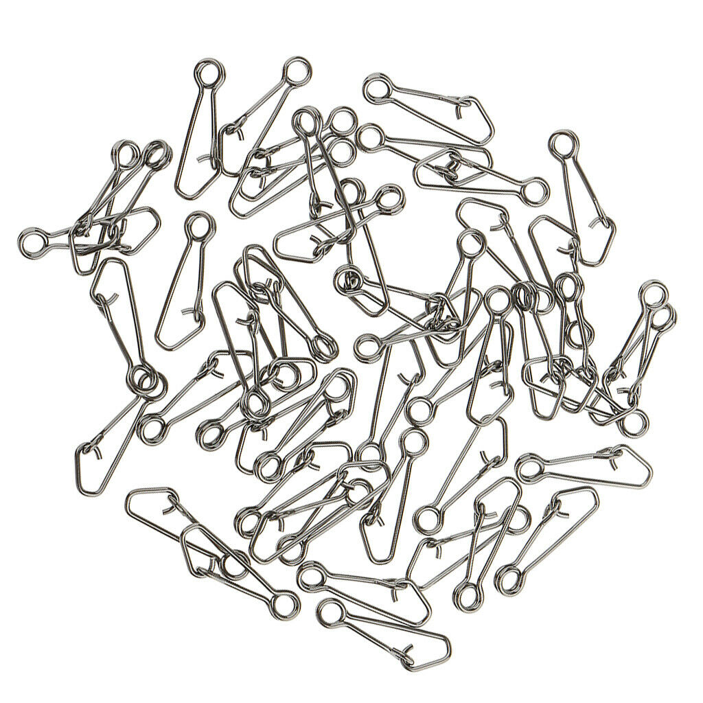 50 Pieces Fishing Snap Connectors Hooked Snap Hook Connector Terminal Tackle