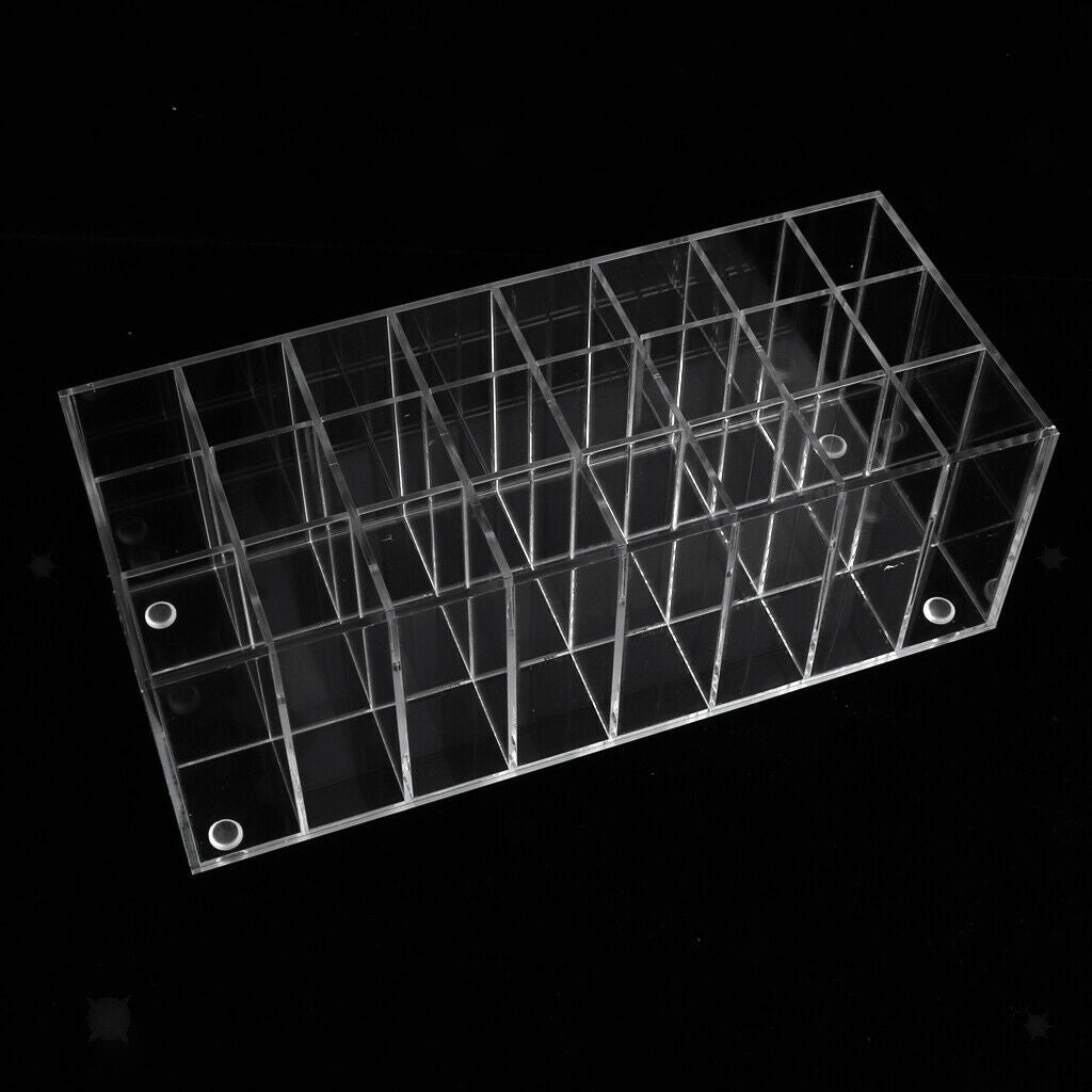 1 Piece Transparent 24 Spaces Acrylic Lipsticks Holder, Cosmetic Lipsticks/Nails