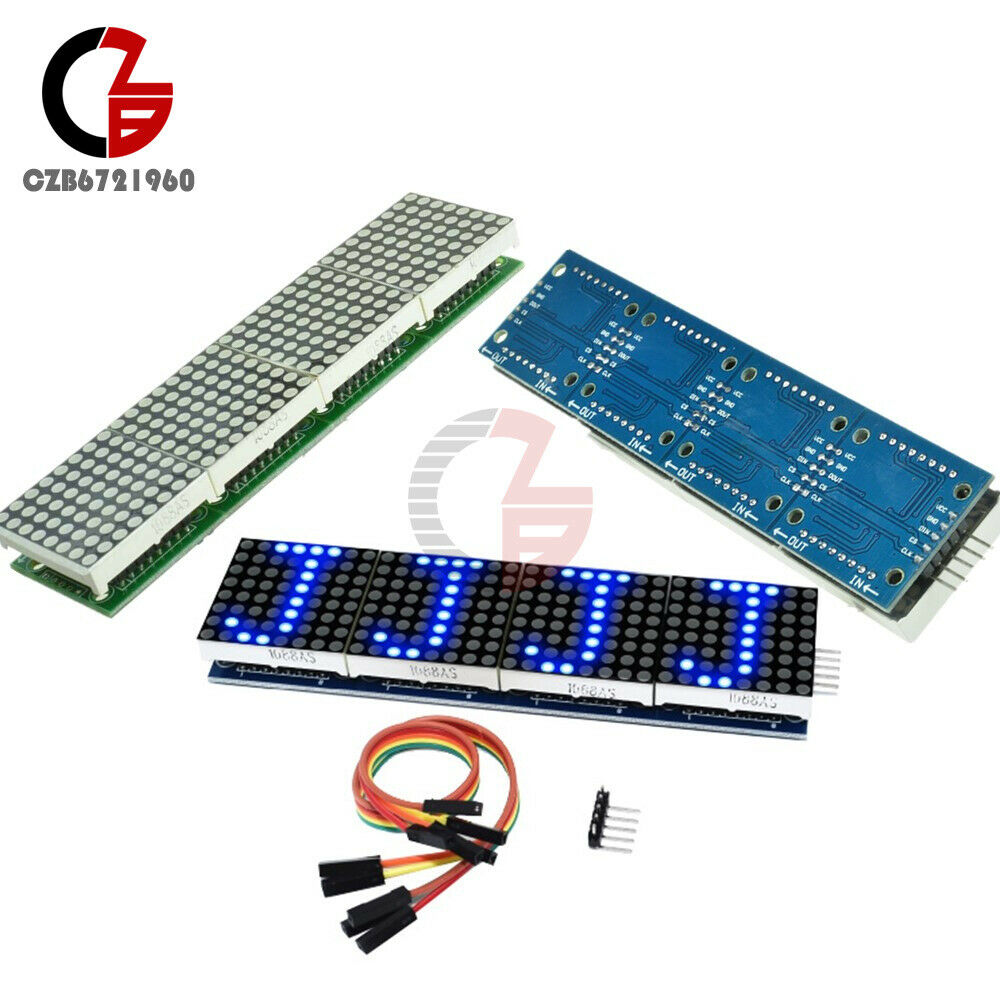 5V MAX7219 Blue LED 4 in 1 Display Dot led Matrix MCU Control Module Fit Arduino