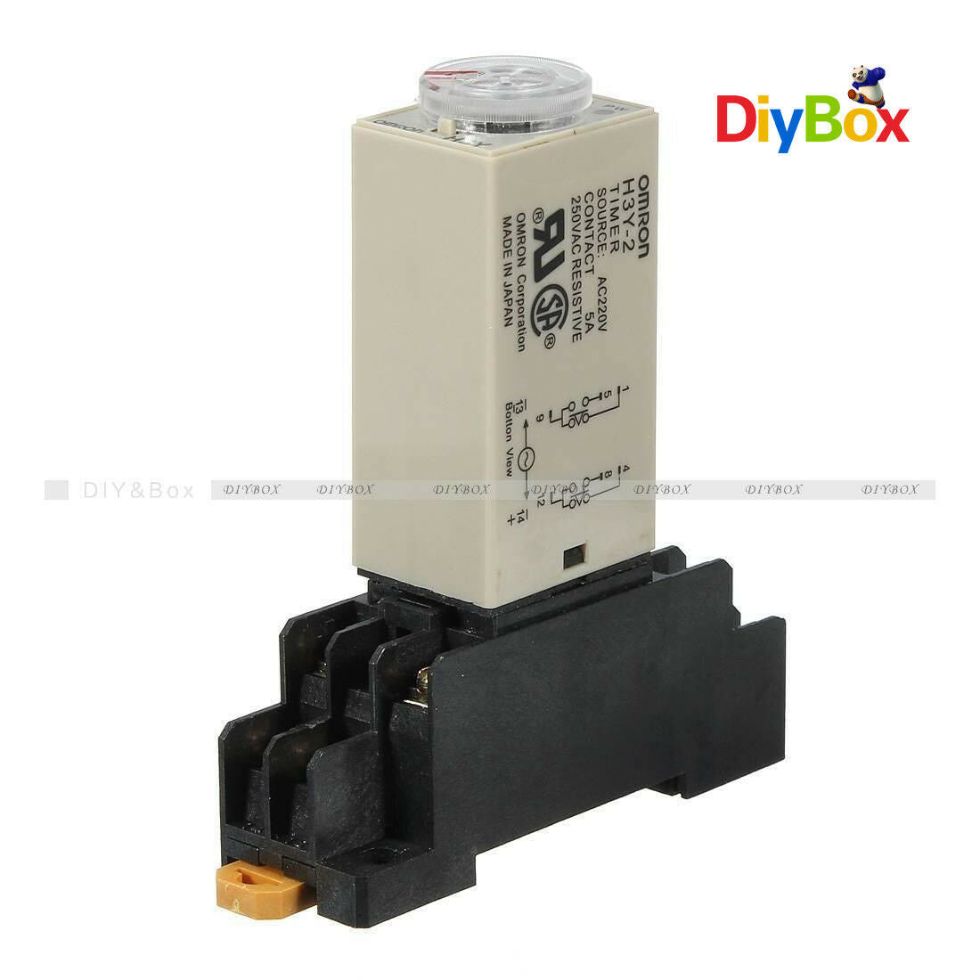 1-30 Minute H3Y-2 Base Power On Time Delay Solid-State Timer Relay DPDT AC 220V