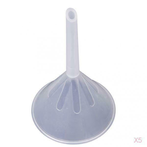 5x 75mm Plastic Funnel Liquid Oil Fuel Water for Kitchen Laboratory Garage Car