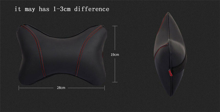 1x Car Wear-resistant PU Leather Car Headrest Breathe Seat Head Neck Rest Pillow