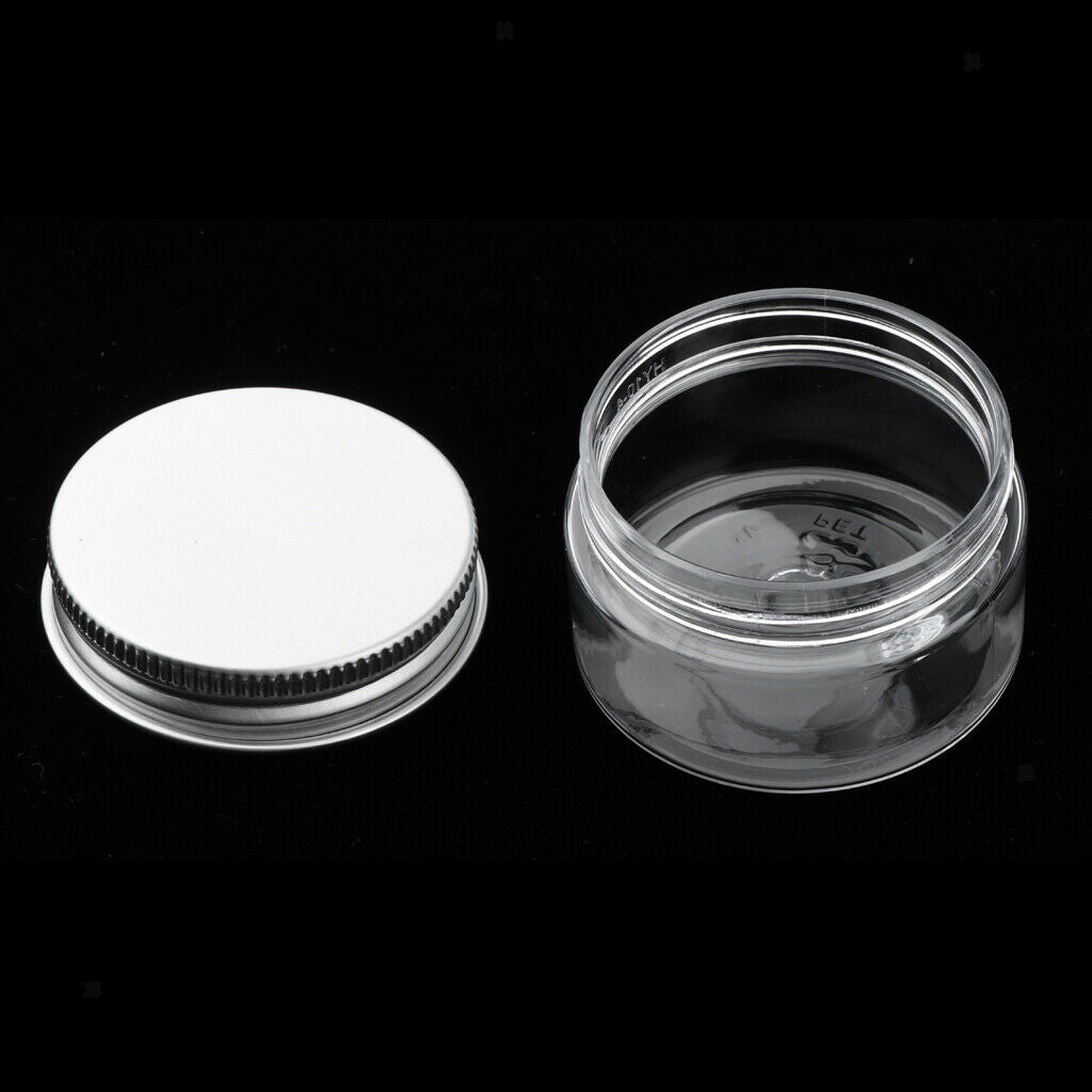 5x Empty Cosmetic Pots Lip Balm Container Jar Aluminum Cover 100 ml 68x43 mm