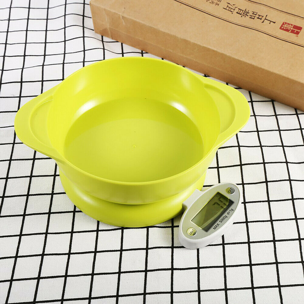 1 x Foldable LCD display Digital Kitchen Food Scale 5kg with bowl Home Tool