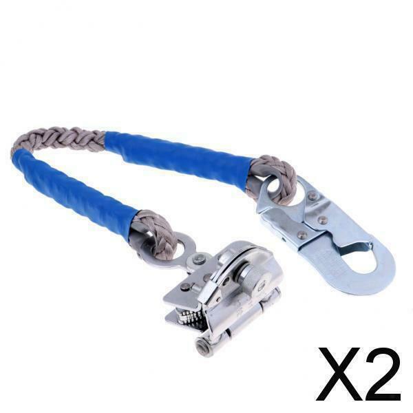 2X Hands-free Climbing Fall Protection Rope Grab Shock Lanyard Snap Hook