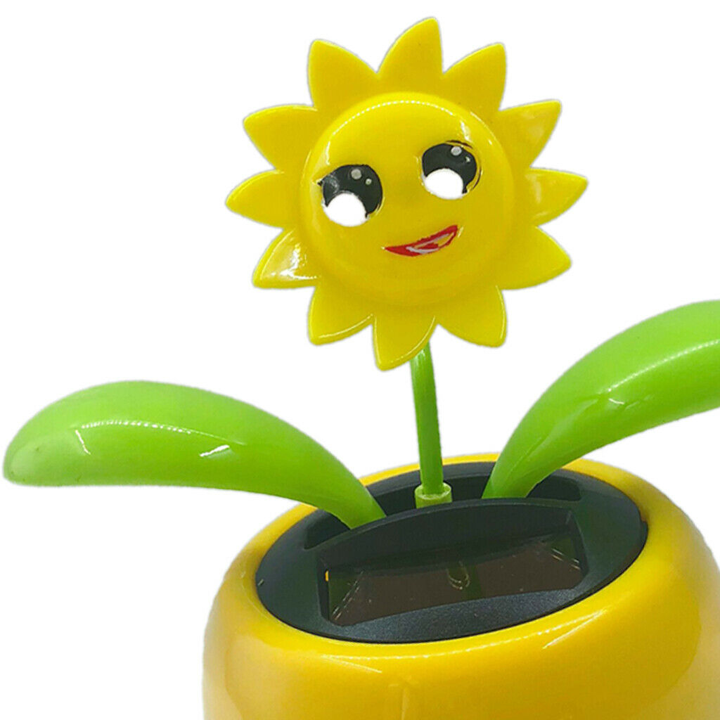 2pcs Solar Powered Dancing Toys in Colorful Pots,No Battery Shaking Bobbleheads