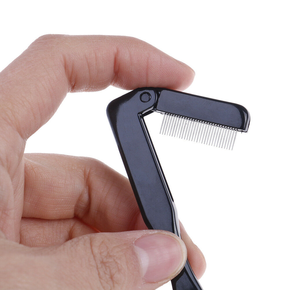 Foldable eyelash comb metal eyebrow brush tool mascara separator lash cur.l8