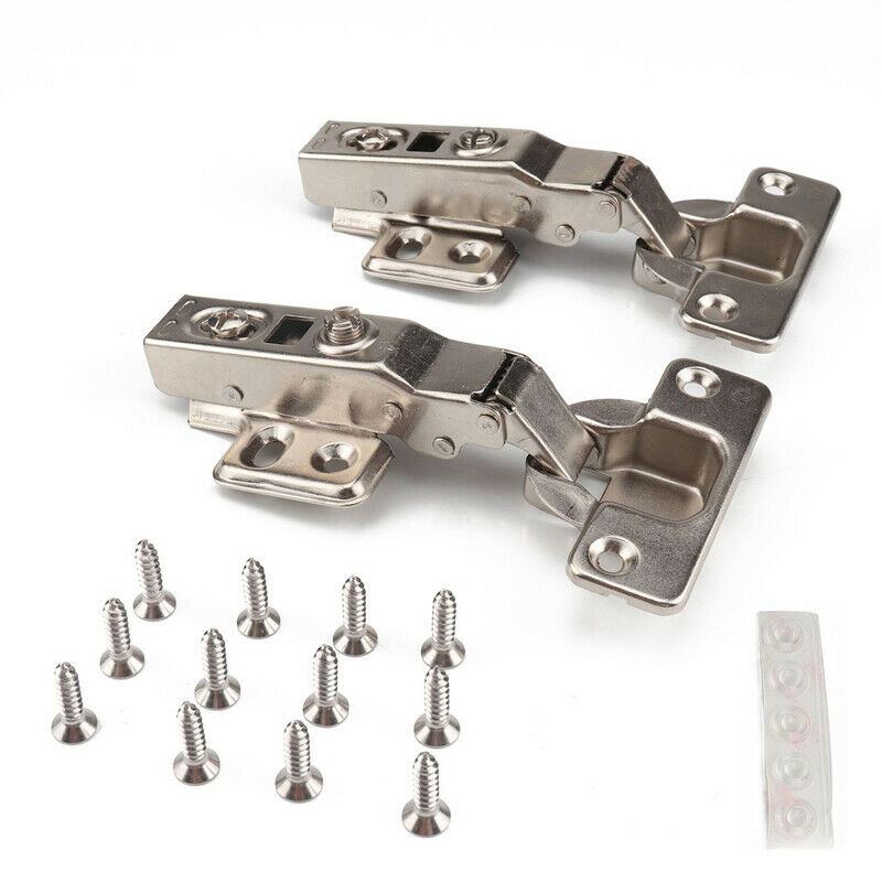 2PC RV Cabinet Cupboard Door Self Closing Half Overlay Concealed Hinges Hardware